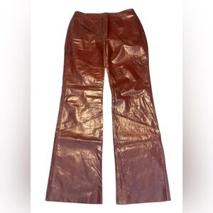 Pelle Studio Wilsons Brown 100% Leather Pants Size 14